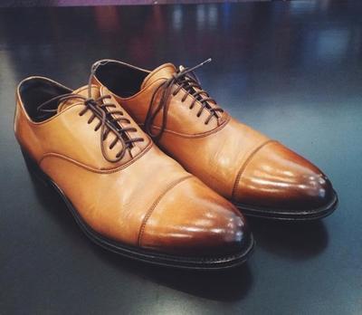 Hot Sale Men's Tan Hand Stitch Cap Toe Lace Up Leather Casual Wear Shoes