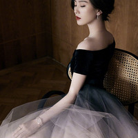 Stylish Gradient Tulle Short Prom Dress Homecoming Dress - Thumbnail 1