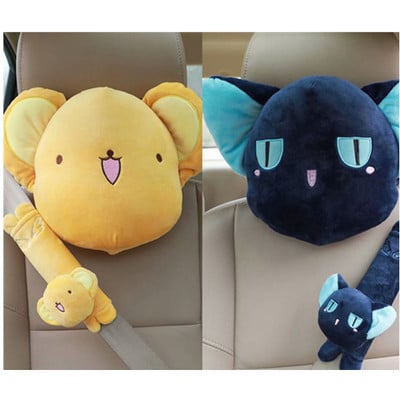 Cartoon cute little cosby plush car headrest seat belt cover car pillow cushion - Thumbnail 2