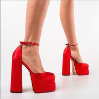 2022 high heel candy color single shoes rhinestone women's shoes G6354 - Thumbnail 3