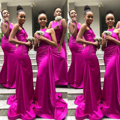 Fuchsia bridesmaid dresses mermaid bd8 - Thumbnail 3