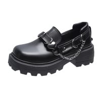 Fairy Grunge Chain Decor Chunky Loafers - Thumbnail 2