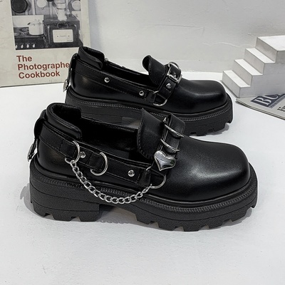 Fairy grunge chain decor chunky loafers