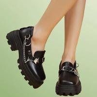 Fairy Grunge Chain Decor Chunky Loafers - Thumbnail 3