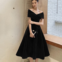 Cute V-neck velvet short prom dress homecoming dress - Thumbnail 5