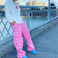 Free Shipping-HOT PINK CARGO PANTS - Thumbnail 1