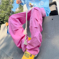 Free Shipping-HOT PINK CARGO PANTS - Thumbnail 4