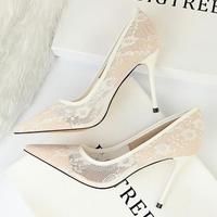 Sexy stiletto high heel mesh hollow lace high heels women's shoes 2022 F5743 - Thumbnail 3