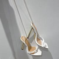 2022 personality square toe temperament strappy sandals women's high heels F5744 - Thumbnail 5