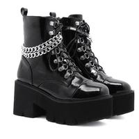 2022 Chain Chunky Heel Booties F5746 - Thumbnail 2