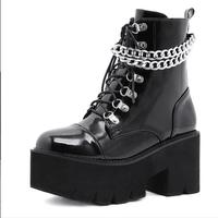 2022 Chain Chunky Heel Booties F5746 - Thumbnail 1