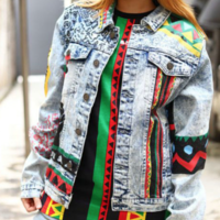 "POWER TO THE PEOPLE" TRIBAL DENIM JACKET - Thumbnail 4