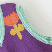 FLORAL PURPLE VEST SWEATER - Thumbnail 5