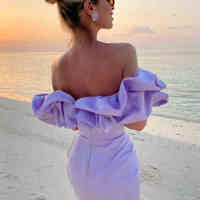 SP2236,Simple Off The Shoulder Homecoming Dresses Satin Mini Prom Evening Dresses - Thumbnail 4