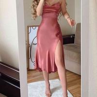 SP2242,Sweet Pink Beaded Straps Homecoming Dresses With Side Slit - Thumbnail 1
