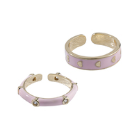 ins pink love plain ring two-piece set - Thumbnail 8
