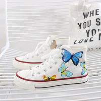 New original butterfly hand painted shoes - Thumbnail 4
