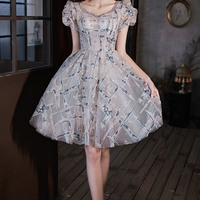 Cute tulle sequins short prom dress homecoming dress - Thumbnail 6