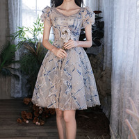 Cute tulle sequins short prom dress homecoming dress - Thumbnail 3