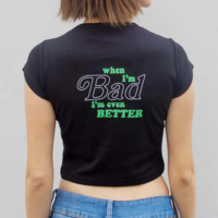 "WHEN I'M GOOD I'M VERY GOOD" CROP TOP - Thumbnail 3