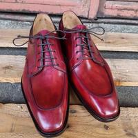 Men's Red Finishing Handmade Split Formal Lace Up Shoes - Thumbnail 1