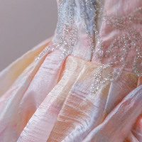 Pink Strapless Haute Prom Dress Formal Dress - Thumbnail 2