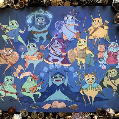 Goblin party 9" x 12"