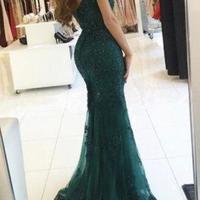 Off Shoulder Lace Evening Gowns Formal Dresses for Women  - Thumbnail 1