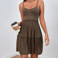 Casual Women's V-Neck Sling Sleeveless Dress - Thumbnail 2