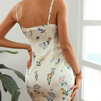 Printed Sexy Sling Sleeveless Hip Dress - Thumbnail 3