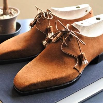 Cheap price latest style brown handmade chukka lace up suede party wear shoes