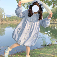 Japanese Style Cute Pastel Pink Blue Bunny Rabbit Hoodie Velvet Thick Warm Winter Coat - Thumbnail 9