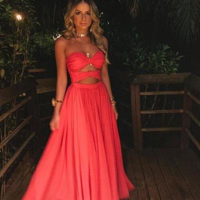 Sexy a line sweetheart long evening dresses - Thumbnail 4