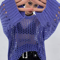 PURPLE MESH SWEATER - Thumbnail 1