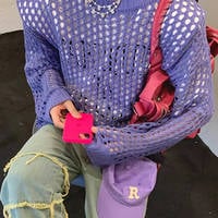 PURPLE MESH SWEATER - Thumbnail 2