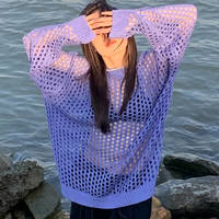 PURPLE MESH SWEATER - Thumbnail 3