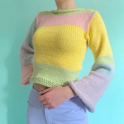90's baby color block sweater