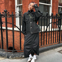 Free Shipping-NYLON CARGO MIDI SKIRT - Thumbnail 4