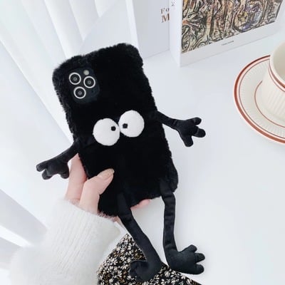 Black fluffy cartoon iphone case (iphone7-iphone13)
