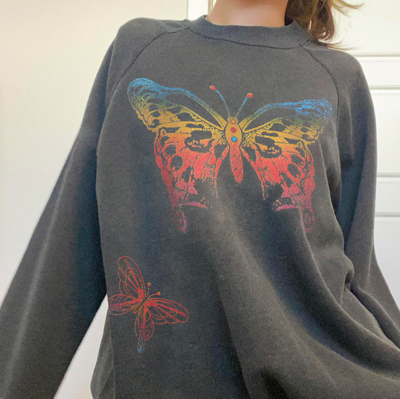 Colorful Butterfly Print Sweatshirt