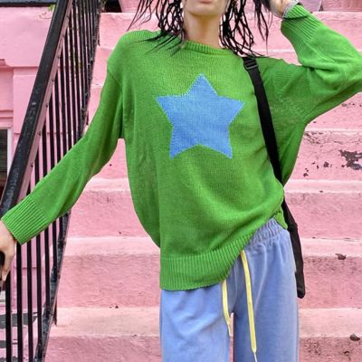 Star Green Knit Sweater