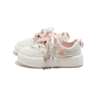 Cute Girl Trendy Fashion Casual Pink Thick Soles Sneakers Running Sport Shoes - Thumbnail 5
