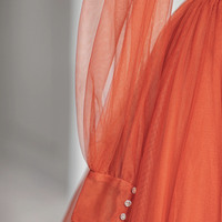 A-line Tulle Long Sleeve Prom Dress Elegant Evening Dress - Thumbnail 3