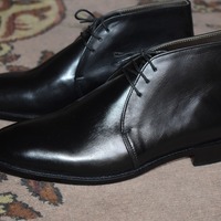 Top Trendy Men's Hand Stitch Black Chukka Leather Lace Up Boot - Thumbnail 1