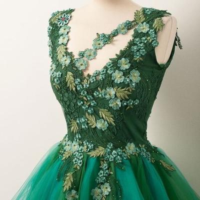 A line cute tulle short prom homocoming dress  - Thumbnail 2