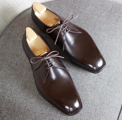 Men's Perfect Choice Brown Leather Handmade Chukka Lace Up Formal Dress Shoes
