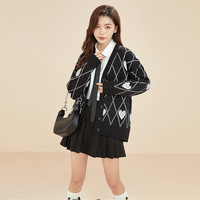 Harajuku Heart Pattern Cozy Cardigan - Thumbnail 3