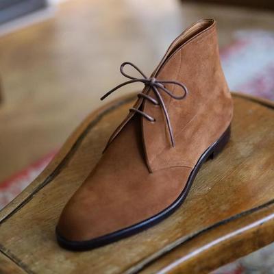 Top fashion hot design brown chukka lace up suede formal boot