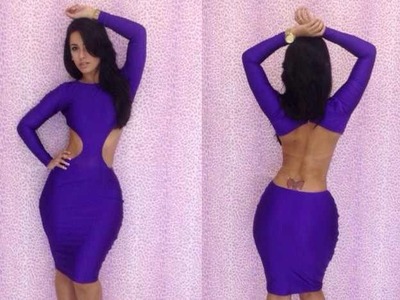 Blue open Back dress