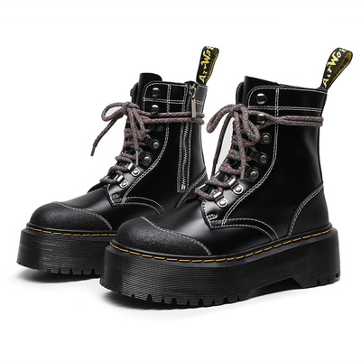 Chic black motorcycle boots